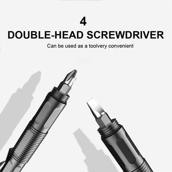 Multifunctional Self Defense Tactical Pen Defense Flashlight Aluminum Screwdrive - Picture 9 of 16